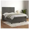 vidaXL Sommier à lattes de lit et matelas Gris foncé 140x190cm Velours