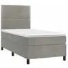 vidaXL Sommier à lattes de lit et matelas Gris clair 100x200cm Velours