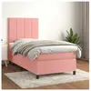 vidaXL Sommier à lattes de lit et matelas Rose 80x200 cm Velours