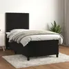 vidaXL Sommier à lattes de lit avec matelas Noir 90x200 cm Velours