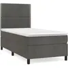 vidaXL Sommier à lattes de lit et matelas Gris foncé 90x190 cm Velours