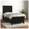 vidaXL Sommier à lattes de lit avec matelas Noir 90x190 cm Velours