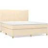 vidaXL Sommier à lattes de lit avec matelas Crème 180x200 cm Tissu