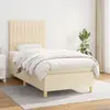 vidaXL Sommier à lattes de lit avec matelas Crème 90x200 cm Tissu