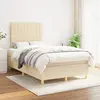 vidaXL Sommier à lattes de lit avec matelas Crème 120x200 cm Tissu