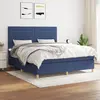 vidaXL Sommier à lattes de lit avec matelas Bleu 180x200 cm Tissu