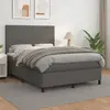 vidaXL Sommier à lattes de lit avec matelas Gris 140x200 cm Similicuir