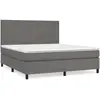 vidaXL Sommier à lattes de lit avec matelas Gris 160x200 cm Similicuir