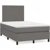 vidaXL Sommier à lattes de lit avec matelas Gris 120x200 cm Similicuir