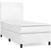 vidaXL Sommier à lattes de lit avec matelas Blanc 90x190 cm Similicuir