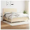 vidaXL Sommier à lattes de lit avec matelas Crème 160x200 cm Tissu