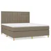 vidaXL Sommier à lattes de lit avec matelas Taupe 180x200 cm Tissu