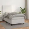 vidaXL Sommier à lattes de lit avec matelas Blanc 100x200cm Similicuir