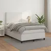 vidaXL Sommier à lattes de lit avec matelas Blanc 120x200cm Similicuir