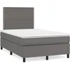 vidaXL Sommier à lattes de lit avec matelas Gris 120x200 cm Similicuir