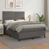 vidaXL Sommier à lattes de lit avec matelas Gris 140x200 cm Similicuir