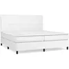 vidaXL Sommier à lattes de lit avec matelas Blanc 200x200cm Similicuir