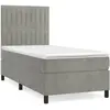 vidaXL Sommier à lattes de lit et matelas Gris clair 90x200 cm Velours