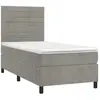 vidaXL Sommier à lattes de lit et matelas Gris clair 100x200cm Velours