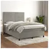 vidaXL Sommier à lattes de lit et matelas Gris clair 140x200cm Velours