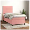 vidaXL Sommier à lattes de lit et matelas Rose 80x200 cm Velours
