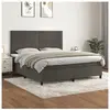 vidaXL Sommier à lattes de lit et matelas Gris foncé 160x200cm Velours