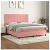 vidaXL Sommier à lattes de lit avec matelas Rose 180x200 cm Velours