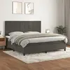 vidaXL Sommier à lattes de lit et matelas Gris foncé 200x200cm Velours
