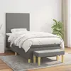 vidaXL Sommier à lattes de lit et matelas Gris foncé 90x190 cm Tissu