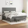 vidaXL Sommier à lattes de lit avec matelas Gris foncé 160x200cm Tissu