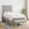 vidaXL Sommier à lattes de lit avec matelas Gris clair 90x200 cm Tissu