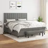vidaXL Sommier à lattes de lit avec matelas Gris foncé 180x200cm Tissu