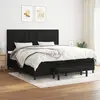 vidaXL Sommier à lattes de lit avec matelas Noir 200x200 cm Tissu