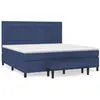 vidaXL Lit à sommier tapissier avec matelas Bleu 200x200 cm Tissu