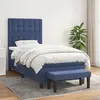 vidaXL Sommier à lattes de lit avec matelas Bleu 90x200 cm Tissu