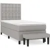 vidaXL Sommier à lattes de lit avec matelas Gris clair 90x200 cm Tissu