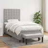 vidaXL Sommier à lattes de lit et matelas Gris clair 90x190 cm Tissu