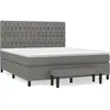 vidaXL Sommier à lattes de lit avec matelas Gris foncé 180x200cm Tissu