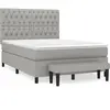 vidaXL Sommier à lattes de lit avec matelas Gris clair 140x190cm Tissu