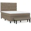 vidaXL Sommier à lattes de lit avec matelas Taupe 140x200 cm Tissu