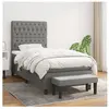 vidaXL Sommier à lattes de lit et matelas Gris foncé 90x190 cm Tissu