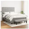 vidaXL Sommier à lattes de lit avec matelas Gris clair 140x190cm Tissu
