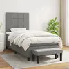 vidaXL Sommier à lattes de lit et matelas Gris foncé 90x190 cm Tissu