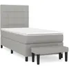 vidaXL Sommier à lattes de lit avec matelas Gris clair 90x200 cm Tissu