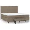 vidaXL Sommier à lattes de lit avec matelas Taupe 180x200 cm Tissu