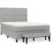 vidaXL Sommier à lattes de lit avec matelas Gris clair 140x190cm Tissu