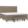 vidaXL Lit à sommier tapissier avec matelas Taupe 200x200 cm Tissu