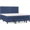 vidaXL Lit à sommier tapissier avec matelas Bleu 200x200 cm Tissu