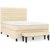 vidaXL Sommier à lattes de lit avec matelas Crème 140x200 cm Tissu