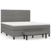 vidaXL Sommier à lattes de lit avec matelas Gris foncé 160x200cm Tissu